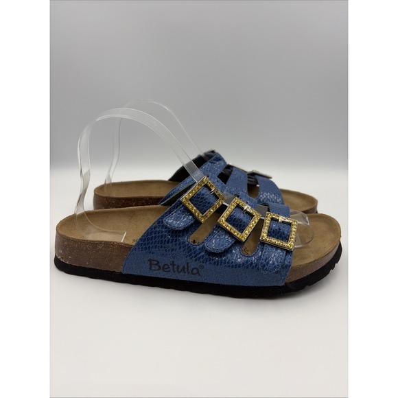 Betula Birkenstock Sandals EU 39 L8 M6 Rhinestone Leather Coastal Beach Germany - Picture 6 of 11